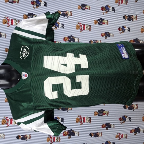 Y2K New York Jets Ty Law #24 green & white youth XL adult Sm NFL football jersey - Picture 3 of 8